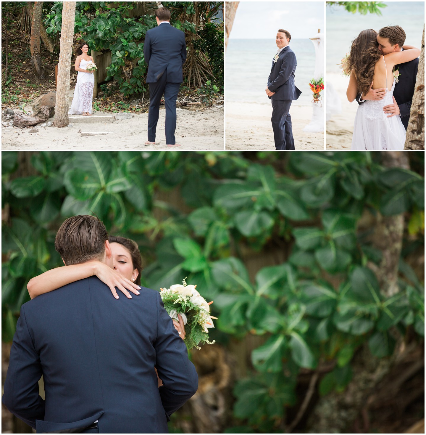 Royal Davui Elopement bride and groom First Look