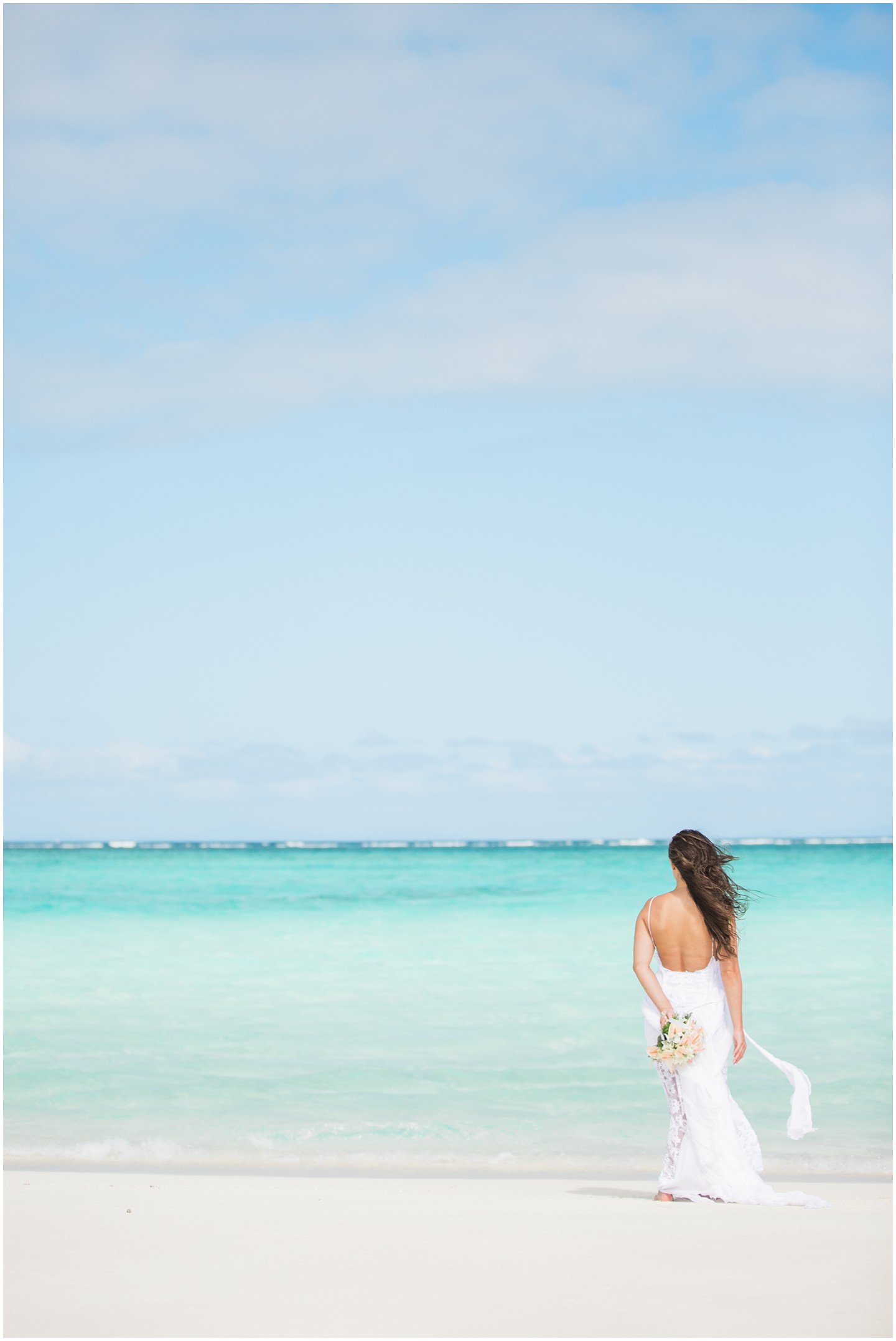 Bride on Sandbar in Fiji