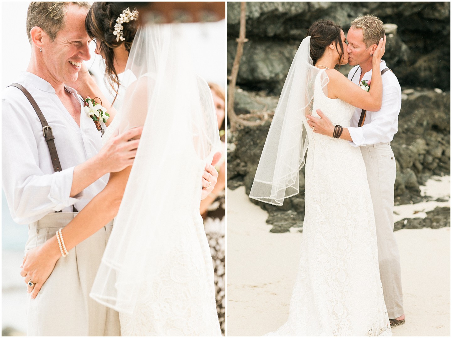 Fiji Yacht Wedding First Kiss
