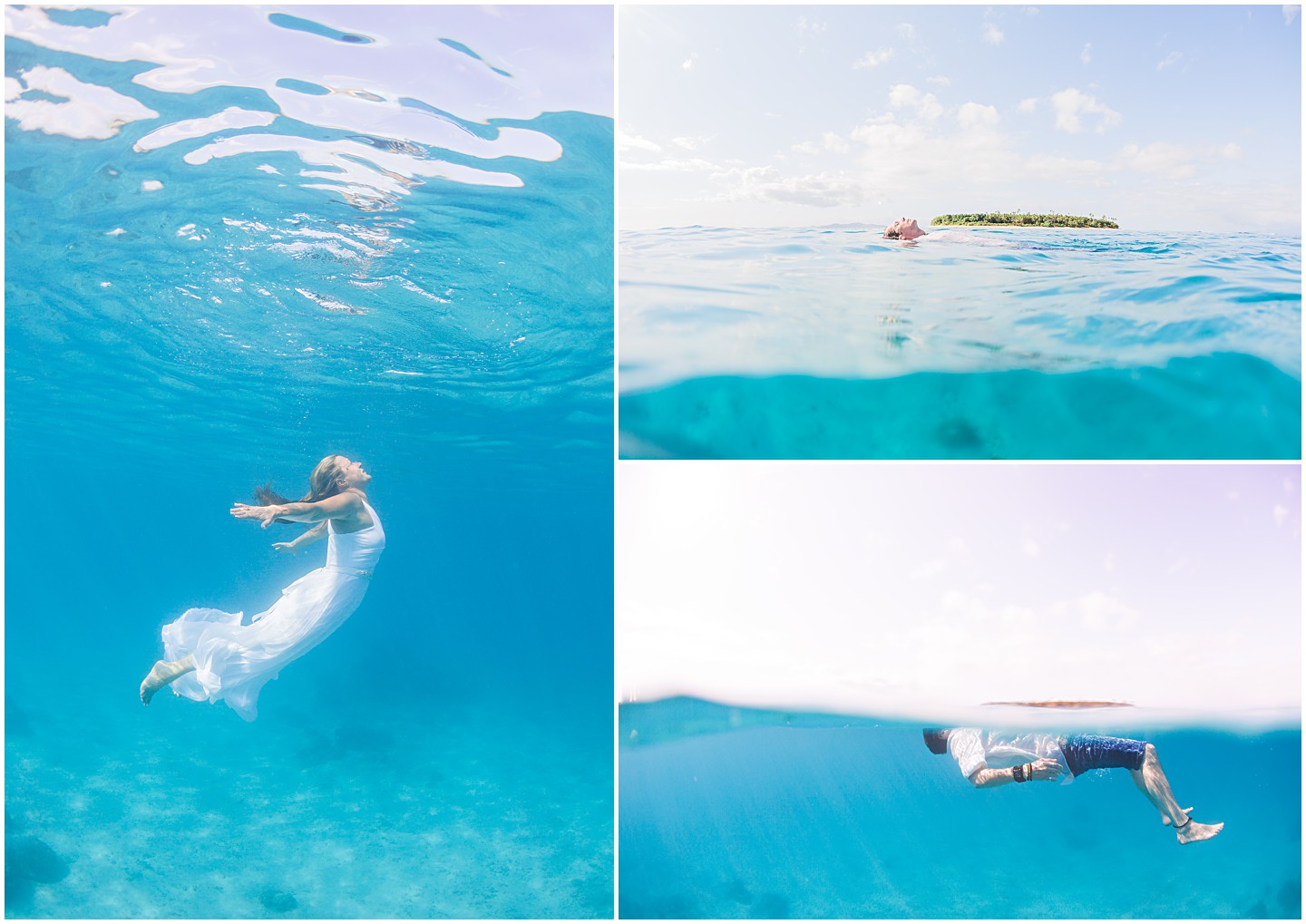Fiji Honeymoon Photoshoot Underwater Bride & Groom